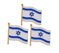 3pcs Israel Flag Brooch Creative National Flag Lapel Pins for Parties Durable Lightweight Breastpin Decor Eye Catching Design to Showcase Individuality