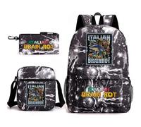 3Pcs Italian Brainrot Backpack,17in 3D Printed Cartoon School Bags for Elementary and Middle School Students and Game Fans Gift,style7