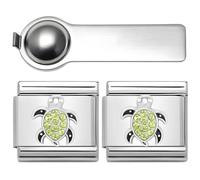 3Pcs Italian Charms Bracelet Set, Turtle Nomination Charm with Link Charms | Nomination Charms with Marine Life Link Charms, Charm Tool, Stainless Steel Italian Charms Accessory for Women