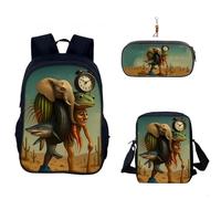 3Pcs Italian Game Backpack with Keychain,16in 3D Printed Cartoon School Bags for Elementary and Middle School Students and Game Fans Teens Birthday Gift.