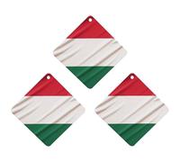 3PCS Italy Flag Car Air Freshener Hanging Scented Cards Cute Black Car Fresheners Long Lasting New Cars Scents for Women Men Natural Air Freshener with Lanyard Automotive Freshies