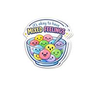 (3Pcs) It's Okay to Have Mixed Feelings Sticker - Relatable Quote About Emotional Complexity - Perfect for Those Who Embrace Their Emotions - Ideal for Water Bottles and Journals & Phone Cases