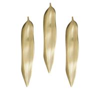 3pcs Japanese Willow Leaf Stainless Steel Chopstick Rest | Minimalist Golden Design for Kitchen and Sushi Dining, Easy to Clean, Compact Seamless Construction