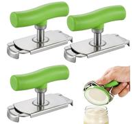 3pcs Jar Opener and Tin Opener, Can Openers for Arthritic Hands and Manual Operation, Easy Grip Jar Openers for Daily Kitchen Use, Durable Can Opener Tools in Green Colour