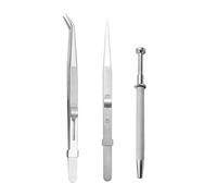 3PCS Jewelry Ball Grabber Tool Set, Piercing Ball Holder Pick up Tool, Precision Stainless Steel Jewelry Diamond Locking Tweezers for Tiny Objects Small Parts