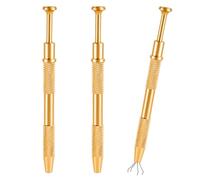 3pcs Jewelry Grabber Tool, 4-Claw Piercing Ball Grabber Stainless Steel Ic Chip Pick Up Tool Mini Diamond Claw Tweezers for Pearl Small Parts Electronic Components (Gold)