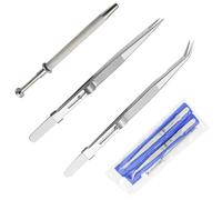 3Pcs Jewelry Picker Tool Set, Precision Stainless Steel Tweezers for Small Parts, IC Chip and Gemstones