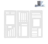 3PCS Journal Accessories, Handmade Flexible Record Template, Stencils Drafting Tools, Reusable Stencils for Painting, Crafts, Calligraphy, Journaling, Scrapbook & Planner Stencil (A)