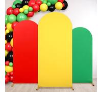 3Pcs Juneteenth Arch Backdrop Cover Set 4ft 5ft 6ft Juneteenth Party Decorations June 19th Freedom Spandex Fitted Arch Stand Cover African American Photo Background for Indoor Outdoor Party Supplies
