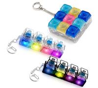 3PCS Keyboard Fidget, Fidget Keyboard, Multi-functional Keychain with Lamp Clicker Decompression Gift for While Away Time Easy to Carry
