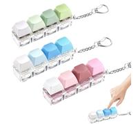 3PCS Keyboard Fidget Keyring, Fidget Keyboard Clicky Toy, Portable Keychain for Stress Relief and Pass the Time, Finger Keyboard Caps Toy for Office/Commute, Functional Gifts Stress Relief Tools