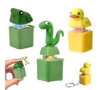 3PCS Keyboard Fidget Toy, Quacking Duck Fidget Toys, Croaking Frog Lizard Keychain Keyring Anxiety Stress Relief Toy with Sound Lights, Desk Decor Keyboard Clicker for Adult Boys Girls Gifts