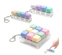 3PCS Keyboard Fidget Toy Set - Clicky Fidget Toy with Keychain, Portable Fidget Keyboard for Stress Relief, Finger Exercise & Anxiety Decompression, Perfect for Home Office School Adults Kids