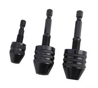 3pcs Keyless Chuck Adapter Converts Hex Shank Drivers to Accept Standard Round Shank Drill Bits and Driver Bits