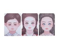 3pcs Kids Face Painting Exercise Board A4 Size Reusable Face Painting Exercise Template Washable Colored Makeup Template for Beginner