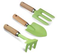 3pcs Kids Gardening Tool Set Featuring Metal and Wood Designs for Fun Family Time in The Garden Planting Digging Outdoor Backyard Play Tool