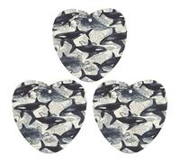 3PCS Killer Whale Car Air Freshener Hanging Scented Cards Cute Gray Car Fresheners Long Lasting New Cars Scents for Women Men Natural Air Freshener with Lanyard Automotive Freshies