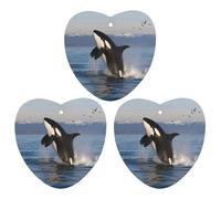 3PCS Killer Whale Car Air Freshener Hanging Scented Cards Cute tea Car Fresheners Long Lasting New Cars Scents for Women Men Natural Air Freshener with Lanyard Automotive Freshies