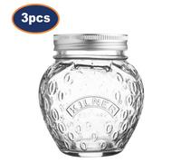 3Pcs Kilner 400Ml Screw Top Strawberry Shape Preserving Jars Jam Pickles Canning
