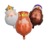 3Pcs King Balloons, Royal Theme Party Decor, Thickened Gold Foil Balloons, King & Celebration Set, Large Inflatable Decorations for Carnival Park Festival Family Gathering