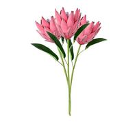 3Pcs King Protea Flowers Artificial,Real Touch Silk Protea Bouquet Tropical Silk Tall Flower Arrangements Artificial Flowers Centerpieces for Tables Wedding Bridal Bouquet Home Decor(Red)