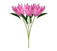 3Pcs King Protea Flowers Artificial,Real Touch Silk Protea Bouquet Tropical Silk Tall Flower Arrangements Artificial Flowers Centerpieces for Tables Wedding Bridal Bouquet Home Decor(Rose red)