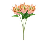 3Pcs King Protea Flowers Artificial,Real Touch Silk Protea Bouquet Tropical Silk Tall Flower Arrangements Artificial Flowers Centerpieces for Tables Wedding Bridal Bouquet Home Decor(Orange)