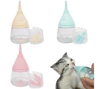 3Pcs Kitten Bottle Feeding Kit, 4x2x2" Anti-Choking Reusable Kitten Bottle, Cute and Practical Kitten Feeding Bottle for Nursing Small Animals, Kitten Bottle, Kitten Bottle Feeding Kit