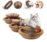 3PCS Kitty Curls Cat Toy,Magic Organ Cat Toy,Cat Scratcher for Grinding Claw Cardboard Cat Toys,Interactive Scratch Pad with Toy Ball