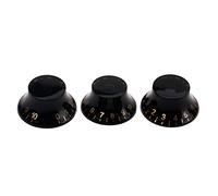3PCS Knob for Les Paul, Electric Guitar Black & Gold Volume Nut Tone Speed Control Knobs