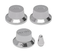 3PCS Knob Guitar Volume Tone Control Knob Chrome with Toggle Switch Tip Knob Cap
