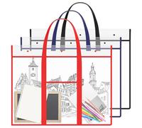 3Pcs Large Art Portfolio Bag with Handle A2 Posters Storage Bag Waterproof PVC Canvas Art Carrying Case Artist Artwork Portfolio Case Files Tote Bag for Poster Sketch Drawing Photography
