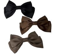 3Pcs Large Bow Hair Clips Big Bow Hair Barrettes Silky Satin Ribbon French Bowknot Hair Clips Women's French Hair Clip Hair Accessories with Spring Clip Suitable for Ladies and Girls