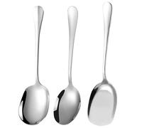 3pcs Large Buffet Serving Spoons, Stainless Steel Cooking Spoon Serving Utensil Silver Table Slotted Spoons Set Communal Spoon Utility for Catering Dinner Service Restaurant Home Use (8.58-8.78 inch)