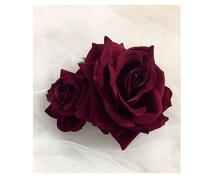 3pcs Large Burgundy Red Flower Hair Clip for Wedding Party Headwear Bridesmaid Bridal(Color 7)