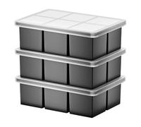 3Pcs Large Ice-Cube Tray with Lid, Silicone Square Ice Molds, Easy Release Ice-Mold, Making 2 Inch Big Square-Ice for Whiskey, Cocktails, Drinks