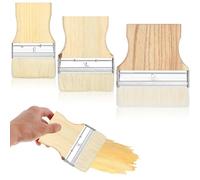 3PCS Large Paint Brush Set, Wide Flat Paint Brushes 3/4/5 Inch for Acrylic Oil Painting, Wall Art, Ceramic Glazing, Professional Artist Brushes with Comfort Grip