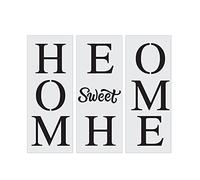3Pcs Large PET Templates 5.5'' X14'' Vertical Stencils Hollow-Out Letters Design Welcome Stencils for Wall Door Window Spray Template