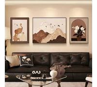 3PCS Large Textured Framed Wall Art, Vintage Canvas Wall Decor, Boho Wall Sculpture, Modern Paintings Artwork for Living Room, Bedroom, Office(A,100 * 80cm)