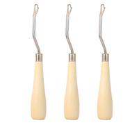 3Pcs Latch Crochet Hooks,Wooden Bent Crochet Latch Hook,Knitting Tool, for Hair Weaving Rug Making and Art Craft