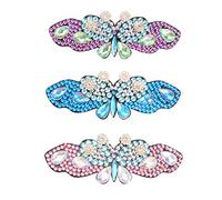 3Pcs Leaf Flower Animal DIY Full Drill Diamond Hair Style Headdress DIY Full Drill Diamond Hair Clips Hair Styling Decor