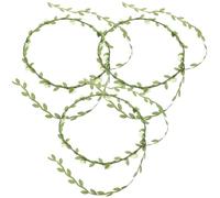 3pcs Leaf Flower Crown Headband for Bridal Party Photography Beige | Adjustable Fit, Delicate Greenery Leaves and Artificial Flowers, Sweet Elegant Style for Women
