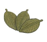 3pcs Leaf Shape Hair Barrettes Green Embroidered Hair Clips