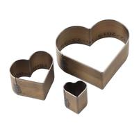 3pcs Leather Craft Cutter Set, DIY Knife Mold Die Template for Cutting and Punching, Heart Pentagon Water Drop Shapes, Durable Iron Tool Kit for Leather Tag Cardboard (Heart Shaped)