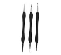 3Pcs Leather Craft Modeling Tools, Stainless Steel DIY Leather Press Rub Tool Kit with Different Sizes and Shapes for Leather Carving, Shaping Wax, PMC Silver Clay