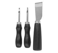 3Pcs Leather Knife Set, Steel Leather Cutting Knife Hand Tool Sandalwood Handle Edge Skiving Beveler Tool Kit for Leathercraft