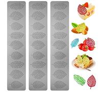 3pcs Leaves Shape Silicone Leaf Molds Hollow 3D Leaf Candle Lace Cake Embossing Mat Flexible Leaf Molds for Fondant, Sugar Paste, Chocolate, Butter, Soap (3pcs)