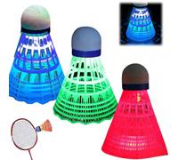 3PCS Led Badminton Shuttlecocks,Led Badminton Glow for Sports Activities,Lumi-Nous Badminton Colorful High Elasticity,Windproof and Dur-Able for Indoor and Outdoor at Night,Light Up Shuttlecocks