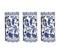 3Pcs LED Electronic Light Antique Flower Printed Pillar Wedding Table Centerpiece Lamp Antique Flower Printed Pillar Electronic Light Lamp