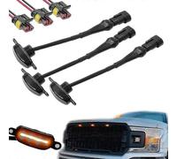 3Pcs LED Front Grille Lights Amber for Ford F150 F250 2004-2019 Models